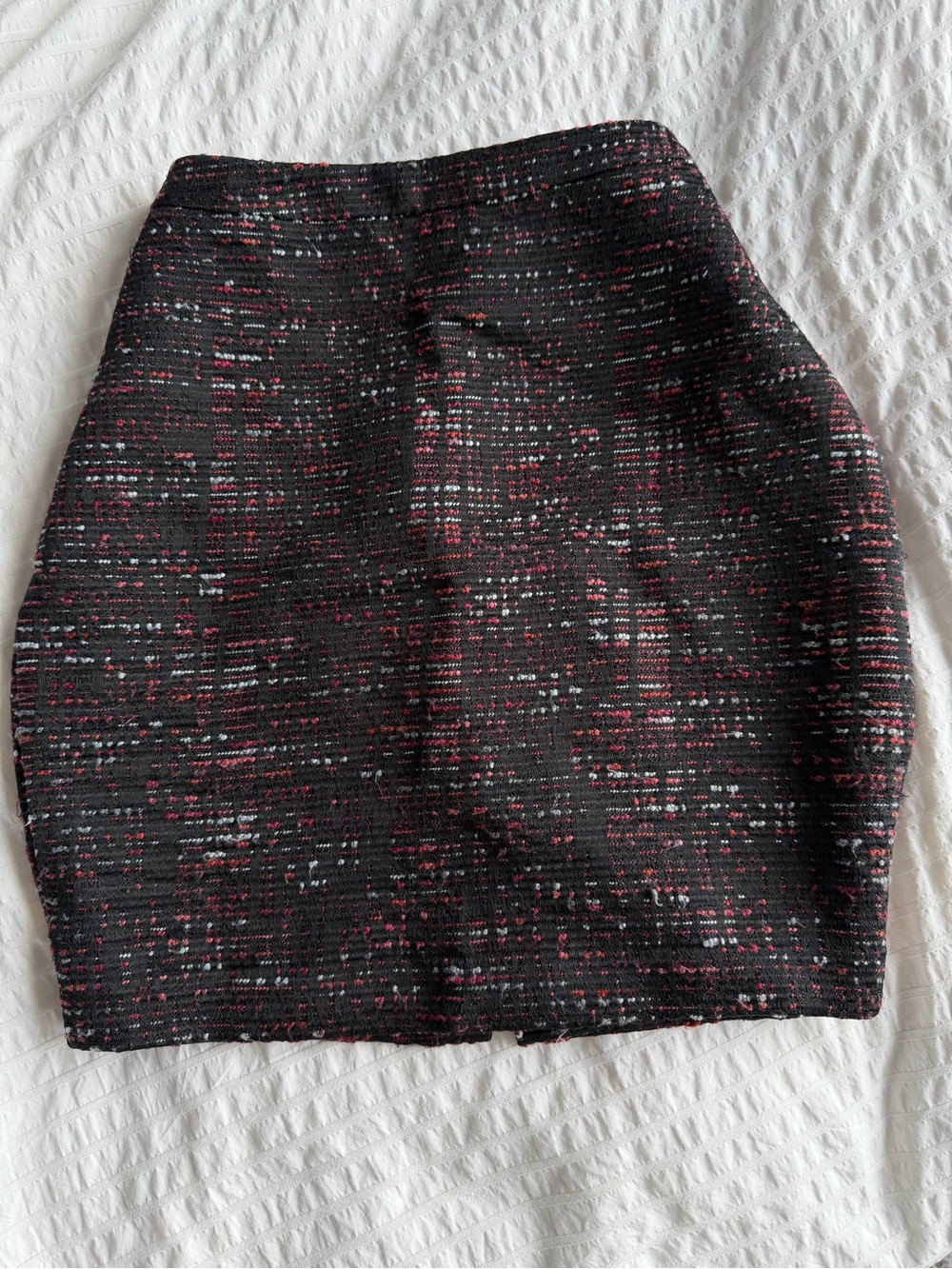 LOFT Black Tweed Pencil Skirt with Pink and White Flecks